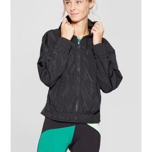 JoyLab Small Zip Up Hoodie Nylon Jacket Black